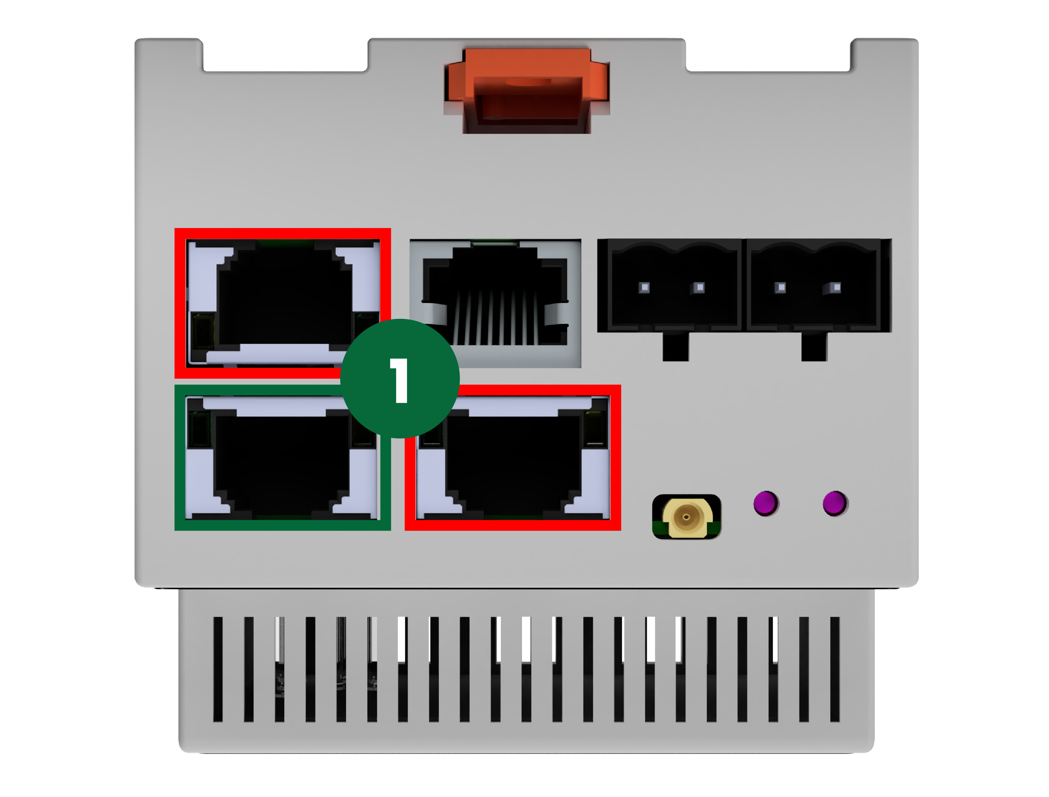 Die Netzwerkschnittstellen des Leaflet HEMS (LAN1 - 3)