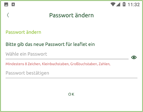 Bildschirm Passwort ändern
