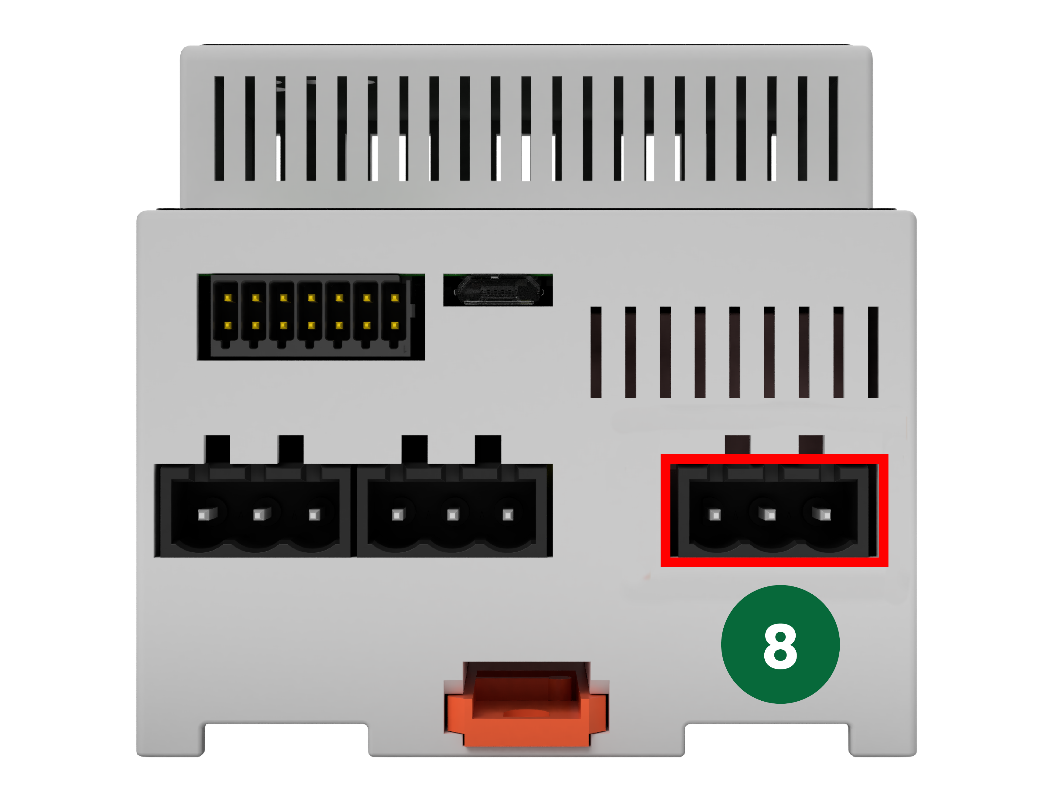 Position der Spannungsversorgung am Gerät