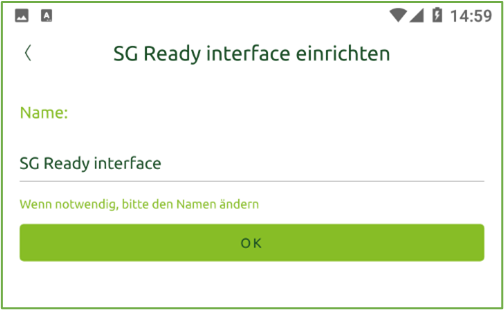 Bildschirm SG-Ready-Interface einrichten