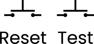 Test- und Reset-Taster