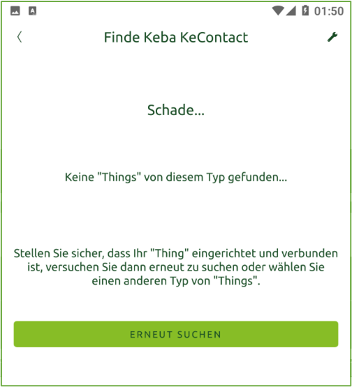 Bildschirm Gerät gefunden