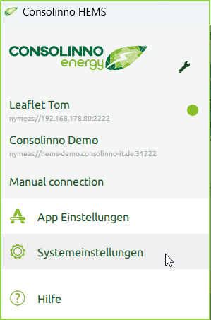 Bildschirm Systemeinstellungen aufrufen