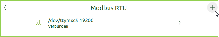 Bildschirm Modbus-RTU Anschluss hinzufügen