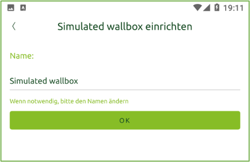 Bildschirm Wallbox benennen