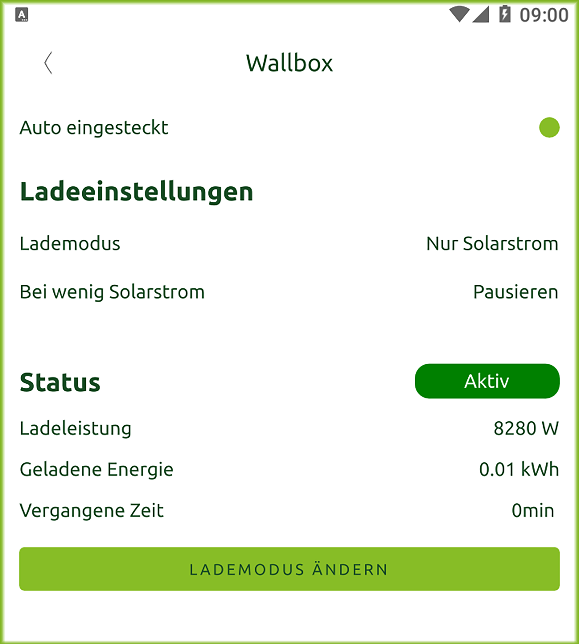 Bildschirm Wallbox