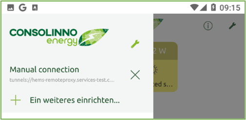 Bildschirm bei vorhandenem Leaflet HEMS